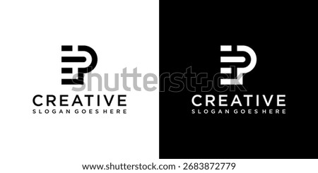 EP or PE initial letter logo design vector