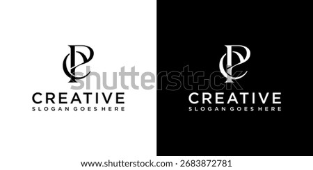 EP or PE initial letter logo design vector