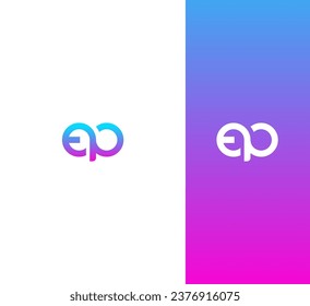 Elementos de plantilla de diseño de logotipo de letras PE, EP. Logo de la letra digital abstracta moderna.