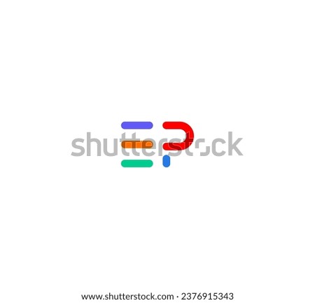 EP, PE letter logo design template elements. Modern abstract digital alphabet letter logo.