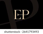 EP or PE letter logo icon design. Classic style luxury initials monogram.