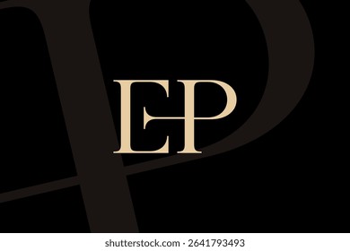 EP or PE letter logo icon design. Classic style luxury initials monogram.