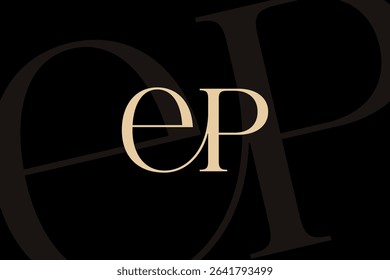 EP or PE letter logo icon design. Classic style luxury initials monogram.
