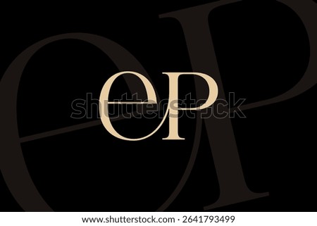 EP or PE letter logo icon design. Classic style luxury initials monogram.