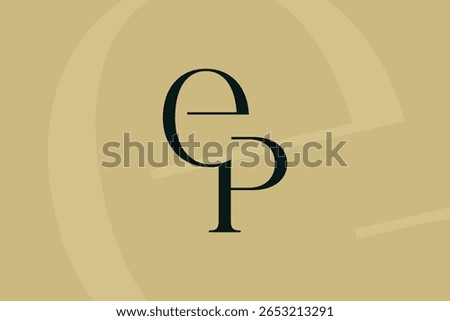 EP or PE letter logo icon design. Classic style luxury initials monogram.