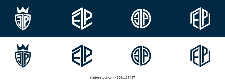 EP PE letter logo set design