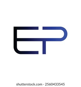 EP Simple alphabet modern minimalist negative space font vector business logo design