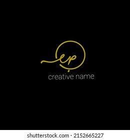 ep Slogan Initial Handwriting Logo Vector