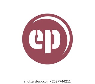 EP sport emblem or team logotype. Ball logo with a combination of Initial letter E and P for balls shop, sports company, training, club badge. Vector illustration.