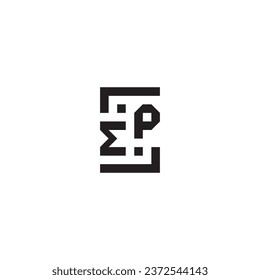 EP square concept retro logo in high quality professional design that will print well across any print media
