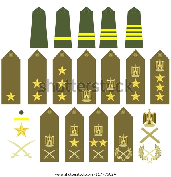 Epaulets Military Ranks Insignia Illustration On Stock Vector (Royalty ...