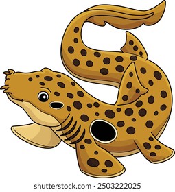 Epaulette Shark Cartoon Colored Clipart 