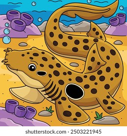 Epaulette Shark Colored Cartoon Illustration