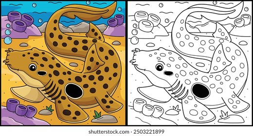 Epaulette Shark Coloring Page Colored Illustration