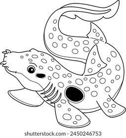 Epaulette Shark Isolated Coloring Page for Kids