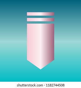 Epaulette sign. Shoulder mark, shoulder board, rank slide, slip-on. Vector. Pink bronze gradient icon at turquoise gradient background.