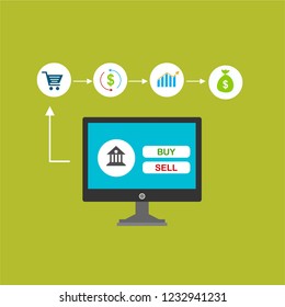 E-payment banner web icon for business, Application, E-wallet, NFC, QR code, Digital money, digital banking and block chain system payment. Minimal vector infographic.