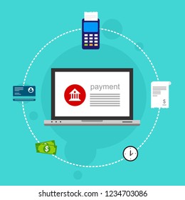 E-payment banner web icon for business, Application, E-wallet, NFC, QR code, Digital money, digital banking and block chain system payment. Minimal vector infographic.