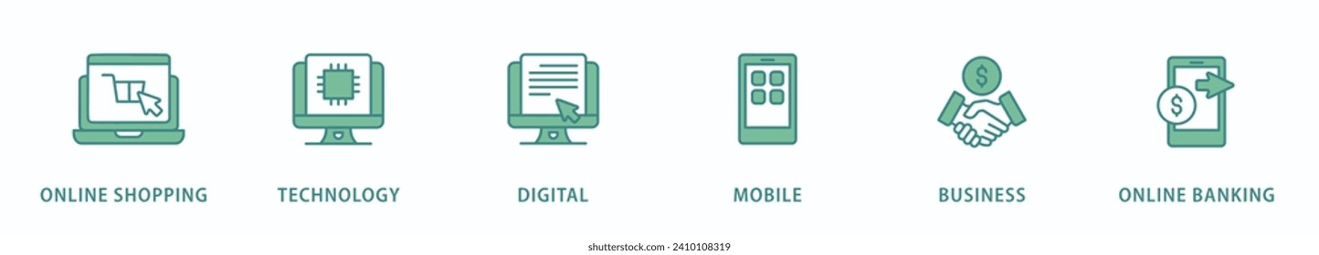 E-Payment banner web icon vector illustration concept of internet banking with icon of online shopping, technology, digital, mobile, business and online banking