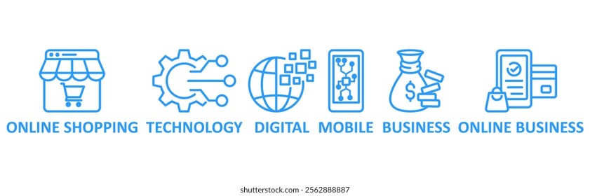 E-payment icon set illustration concept with icon of onilne shopping, technology, digital, mobile, business, online business