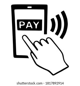 Icono de pago electrónico. Plantilla aislada en fondo blanco. Diseño gráfico 2D simple de estilo plano. Se puede usar para cualquier propósito. EPS10 vectores 