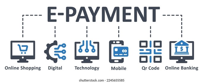 E-Payment icon - vector illustration . e-payment, internet banking, online banking, shopping, technology, digital, payment, infographic, template, concept, banner, pictogram, icon set, icons .