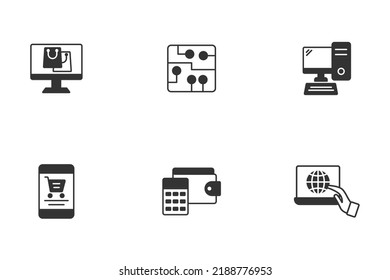 Iconos de E-Payment Internet Banking Technology . E-Payment Internet Banking Technology paquete elementos vectores de símbolo para web infográfica