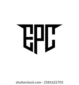 EPC letter logo design with white background in illustrator, vector logo modern alphabet font overlap style, calligraphy designs for logo, Poster, Invitation, etc.