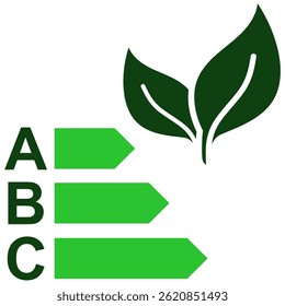 EPC rating icon vector for energy performance, efficiency labels, and eco scoring. Ideal for building audits, sustainability evaluation, and power consumption design visuals.