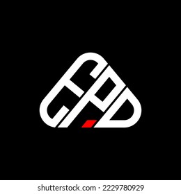 EPD letter logo creative design with vector graphic, EPD simple and modern logo in round triangle shape.