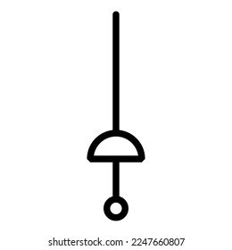 Epee icon line isolated on white background. Black flat thin icon on modern outline style. Linear symbol and editable stroke. Simple and pixel perfect stroke vector illustration