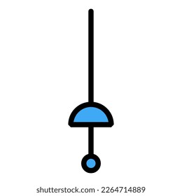 Epee icon line isolated on white background. Black flat thin icon on modern outline style. Linear symbol and editable stroke. Simple and pixel perfect stroke vector illustration