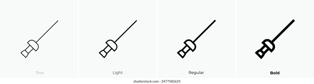 epee icon. Thin, Light Regular And Bold style design isolated on white background