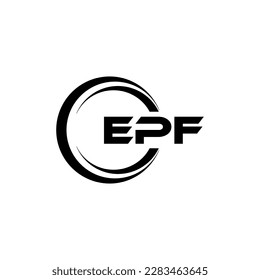 EPF letter logo design in illustration. Vector logo, calligraphy designs for logo, Poster, Invitation, etc.