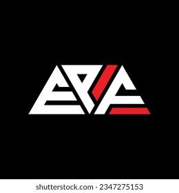 Diseño del logotipo de la letra del triángulo EPF con forma triangular. Monograma de diseño del logotipo del triángulo EPF. Plantilla de logotipo vectorial de triángulo EPF con color rojo. Logo triangular de EPF Diseño sencillo, elegante y lujoso.