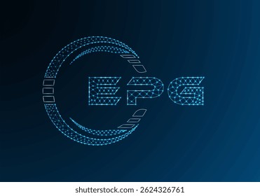 EPG baixo poli letra logotipo vetor design. Design de logotipo EPG de poli inferior. Logotipo poli baixo.