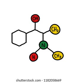 ephedrine formula doodle icon