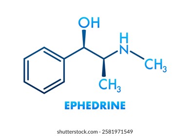 Ephedrine Molecular Structure with Chemical Formula C10H15NO