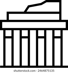 ephesus icon. Thin linear style design isolated on white background