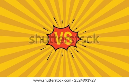 Epic Battle Showdown Versus Graphic with Radiating Yellow Background