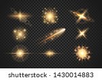 Epic bright star set. Visual effects. Vector Illustration.