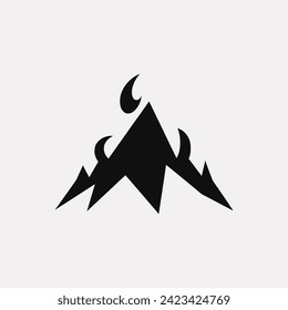 Epic eruption flame icon - Simple Vector Illustration