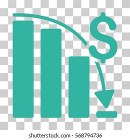 Epic Fail Trend icon. Vector illustration style is flat iconic symbol, cyan color, transparent background. Designed for web and software interfaces.