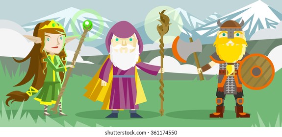 epic fantasy characters svg