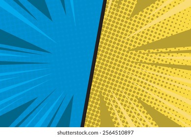 Epic fight scene template in anime vector style. Explosive visual effects, bright colors and dynamic compositions are ideal for manga, comic book designs or game posters