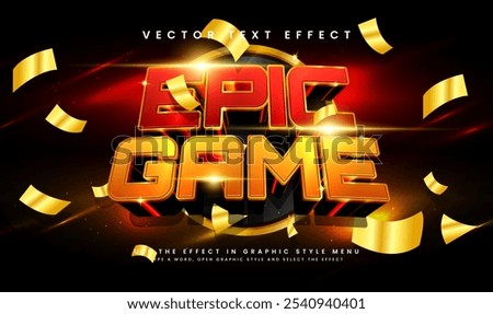 Epic game editable vector text effect, with golden luxury theme. Suitable for gaming event.