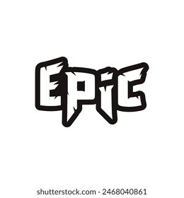 epic gaming store text logo sticker tshirt vector illustration template design