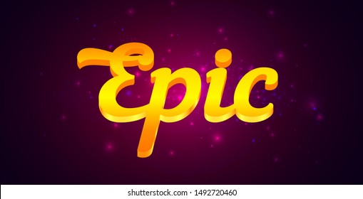 Epic Lettering with Golden Text on Dark Purple Background