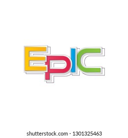 EPIC letters banner on whi...n. vector illustration