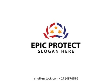 concepto vectorial del logotipo de protección principal épico con estilos sencillos, únicos, modernos y elegantes sobre fondo blanco